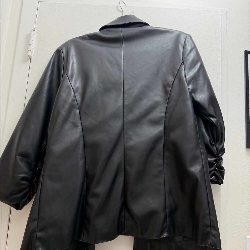 Bagatelle Black Leather Blazer - Picture 2 of 9